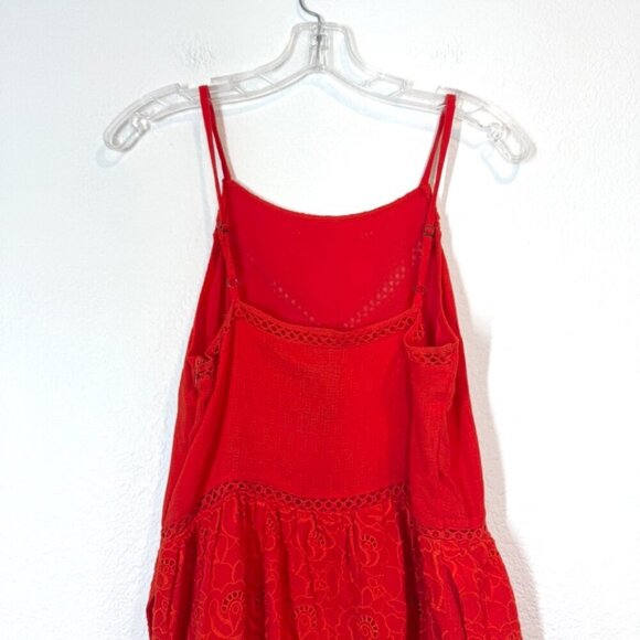 Superdry Red Orange Sun Dress Sundress Embroidered Mini 6 - Picture 6 of 13